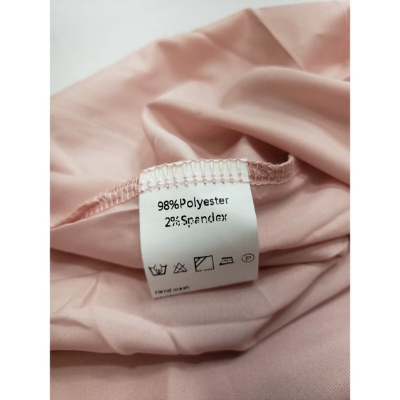 Exlura Womens Dress Puff Sleeve Off The Shoulder Ruched Back Stretch Pink Sz M - Picture 6 of 10